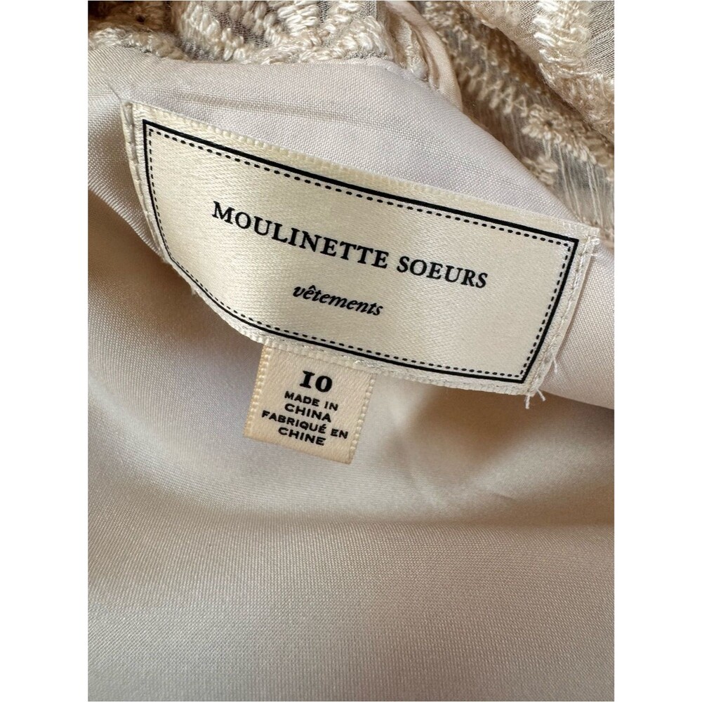 Anthropologie Moulinette Soeurs Poema Lace Dress Cream Ivory Midi Fit Flare 10 - Picture 4 of 8